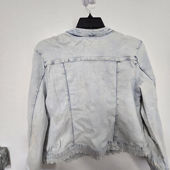 Multiblu Jean Fritz Denim Jacket Womens Button Front Size L (44 Size German) - Picture 7 of 14